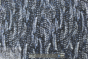 NY designer vertical stretch leafy graphic cotton woven
