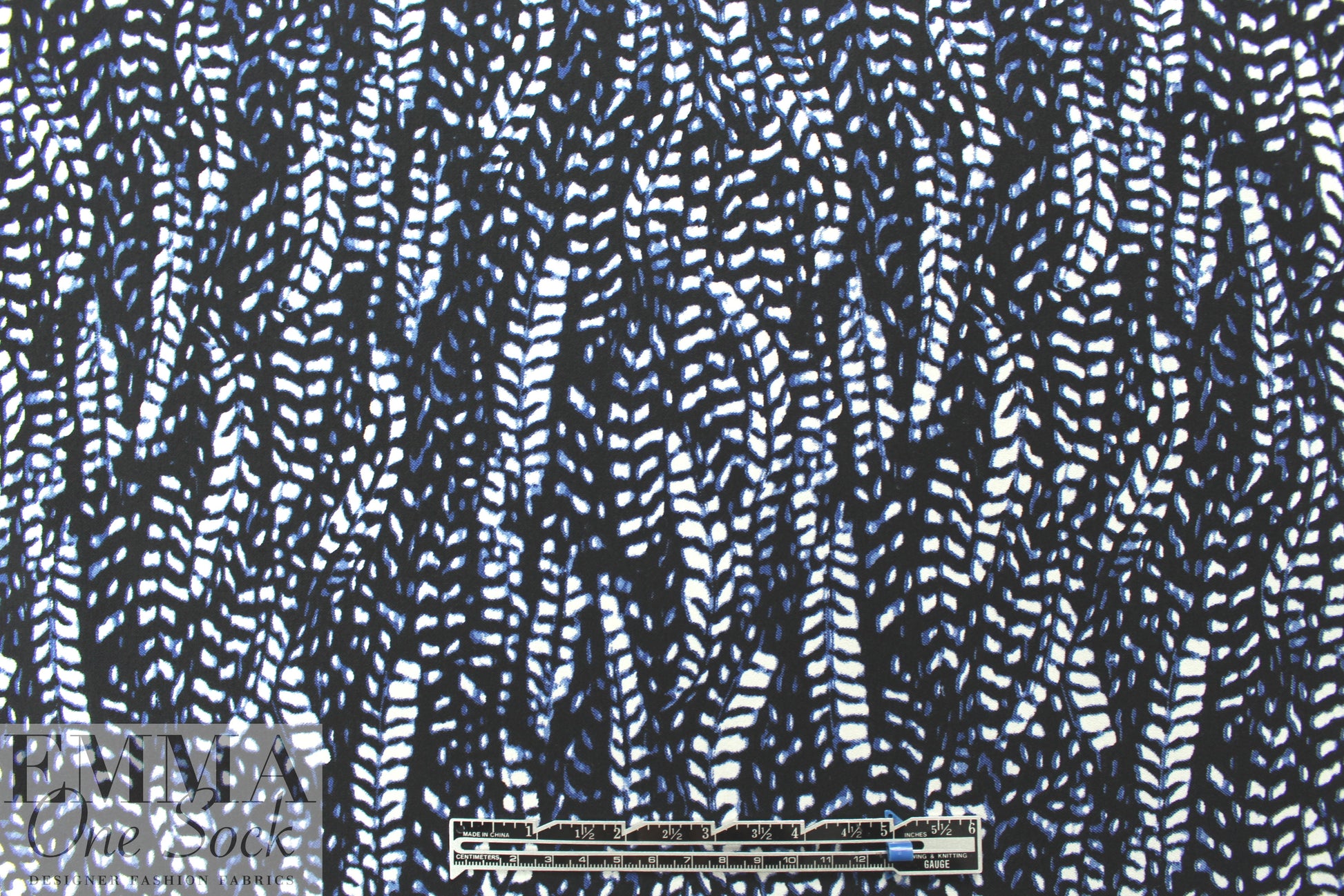 NY designer vertical stretch leafy graphic cotton woven 2.25 yds