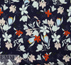 NY designer navy stylized floral stretch cotton woven 2 yd