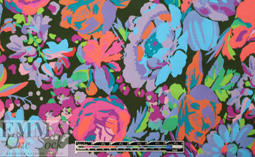 Italian painted flowers cotton stretch shirting