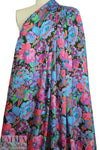 Italian painted flowers cotton stretch shirting