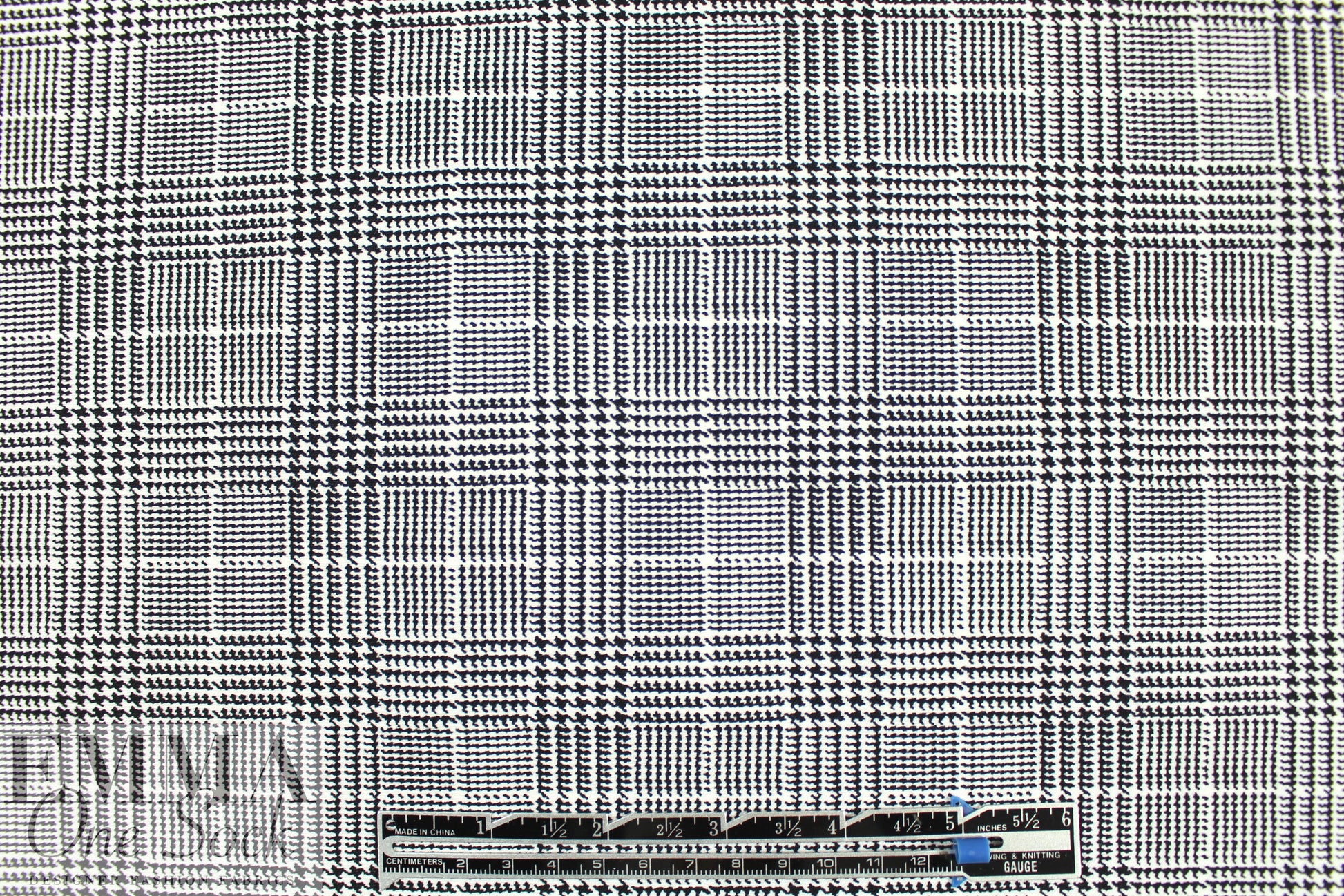 NY designer glen plaid printed cotton woven
