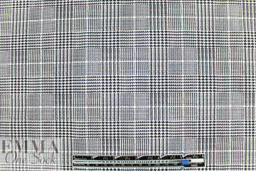 NY designer glen plaid printed cotton woven
