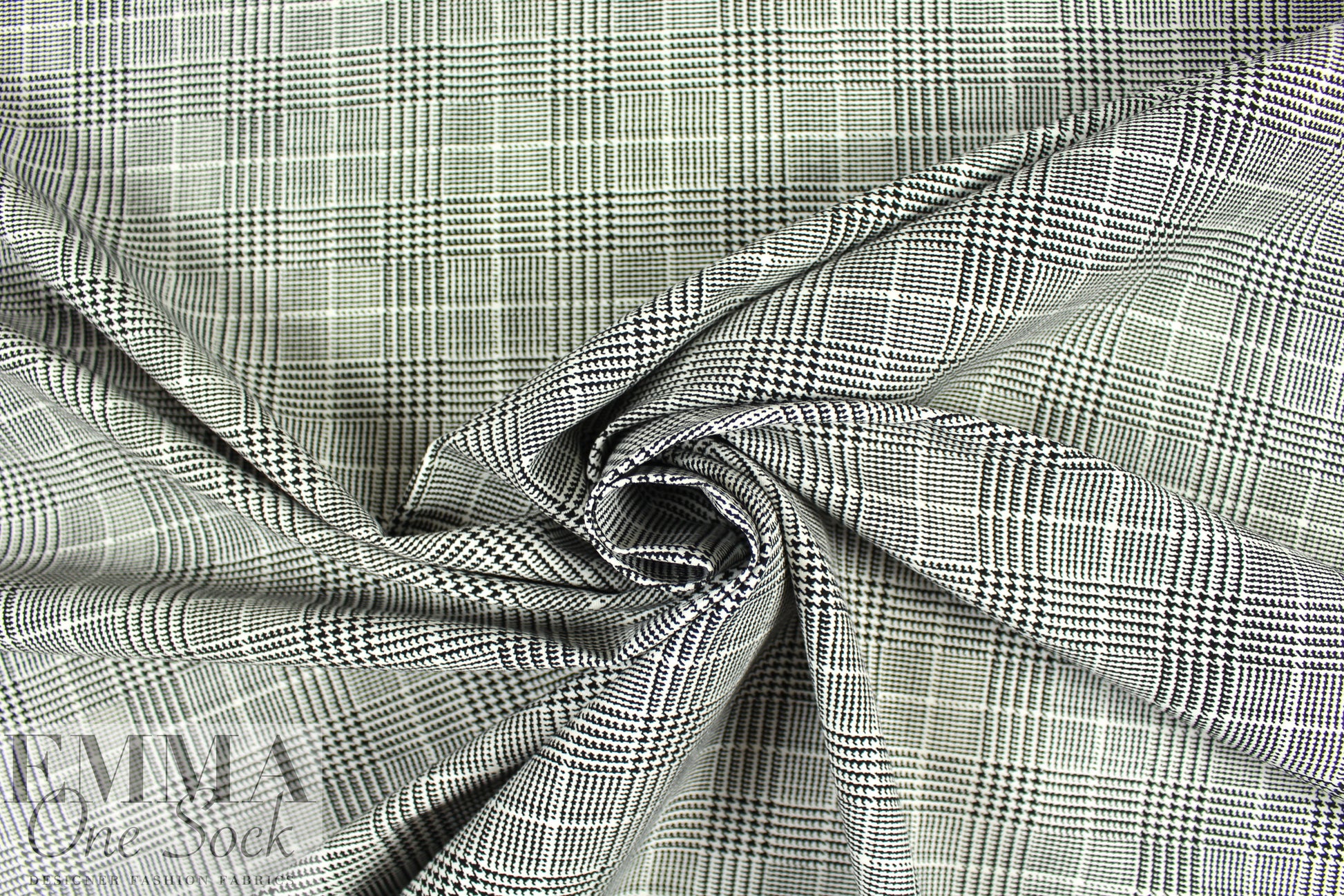 NY designer glen plaid printed cotton woven 1 yard