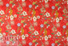 NY designer red botanical stretch cotton woven 1.125 yds
