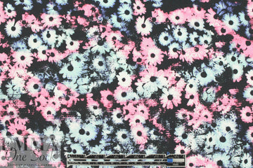 Italian 'photo floral' design cotton stretch twill 1.625 yd