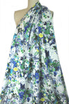 NY designer cobalt/lemon floral cotton/spandex woven