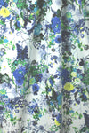 NY designer cobalt/lemon floral cotton/spandex woven