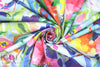 Italian painterly, colorful floral stretch cotton shirting 1.875 yds
