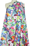 Italian painterly, colorful floral stretch cotton shirting 1.875 yds