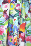 Italian painterly, colorful floral stretch cotton shirting