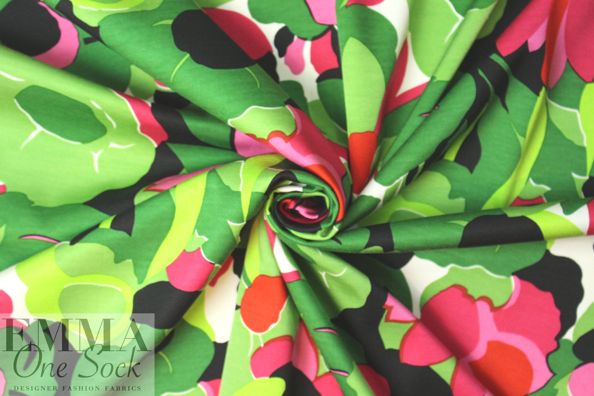 famous designer silk/cotton floral stretch woven
