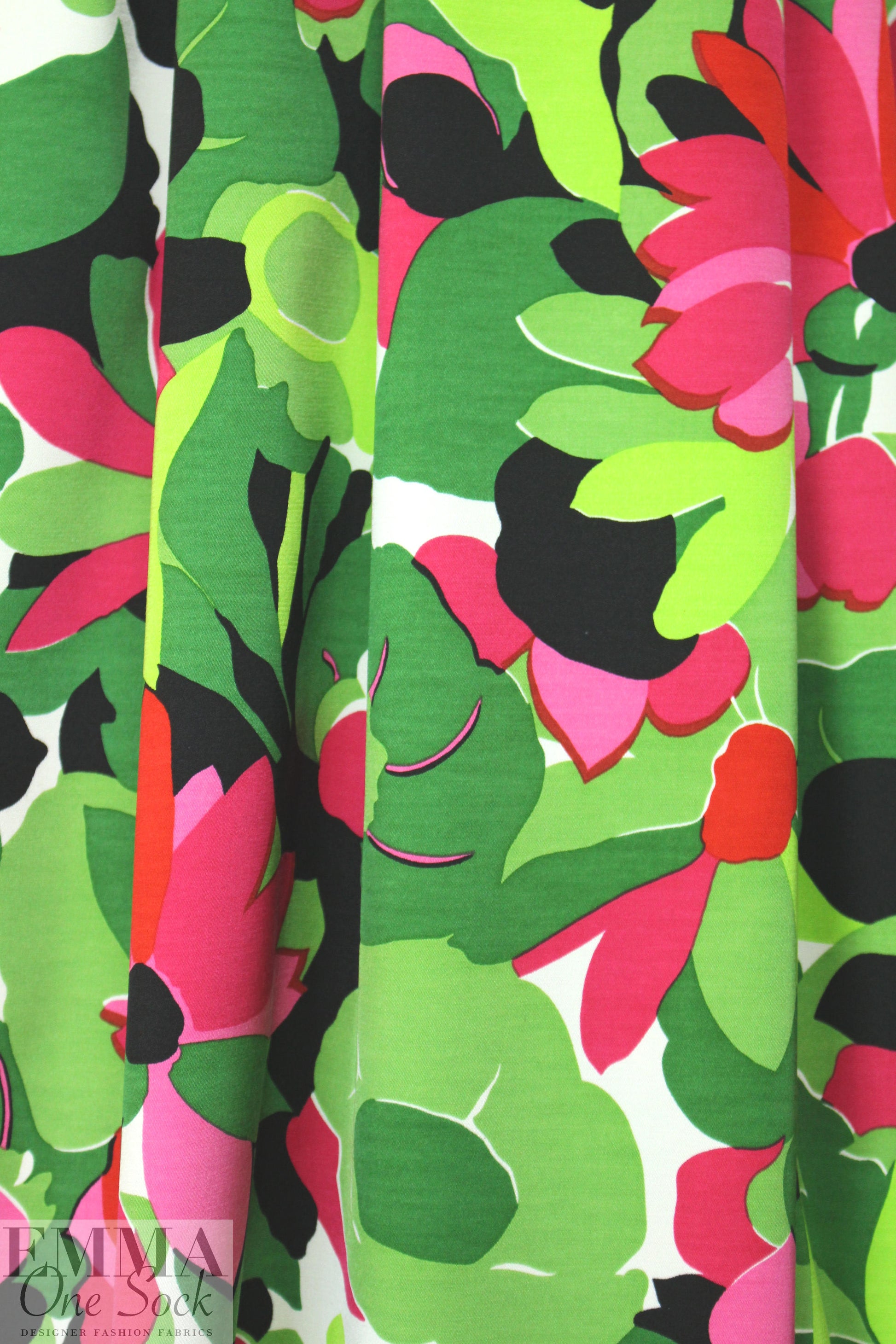 famous designer silk/cotton floral stretch woven