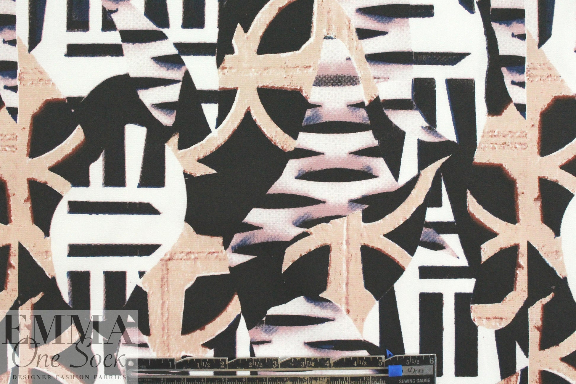 Italian edgy graphic cotton micro-twill woven