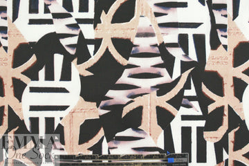 Italian edgy graphic cotton micro-twill woven