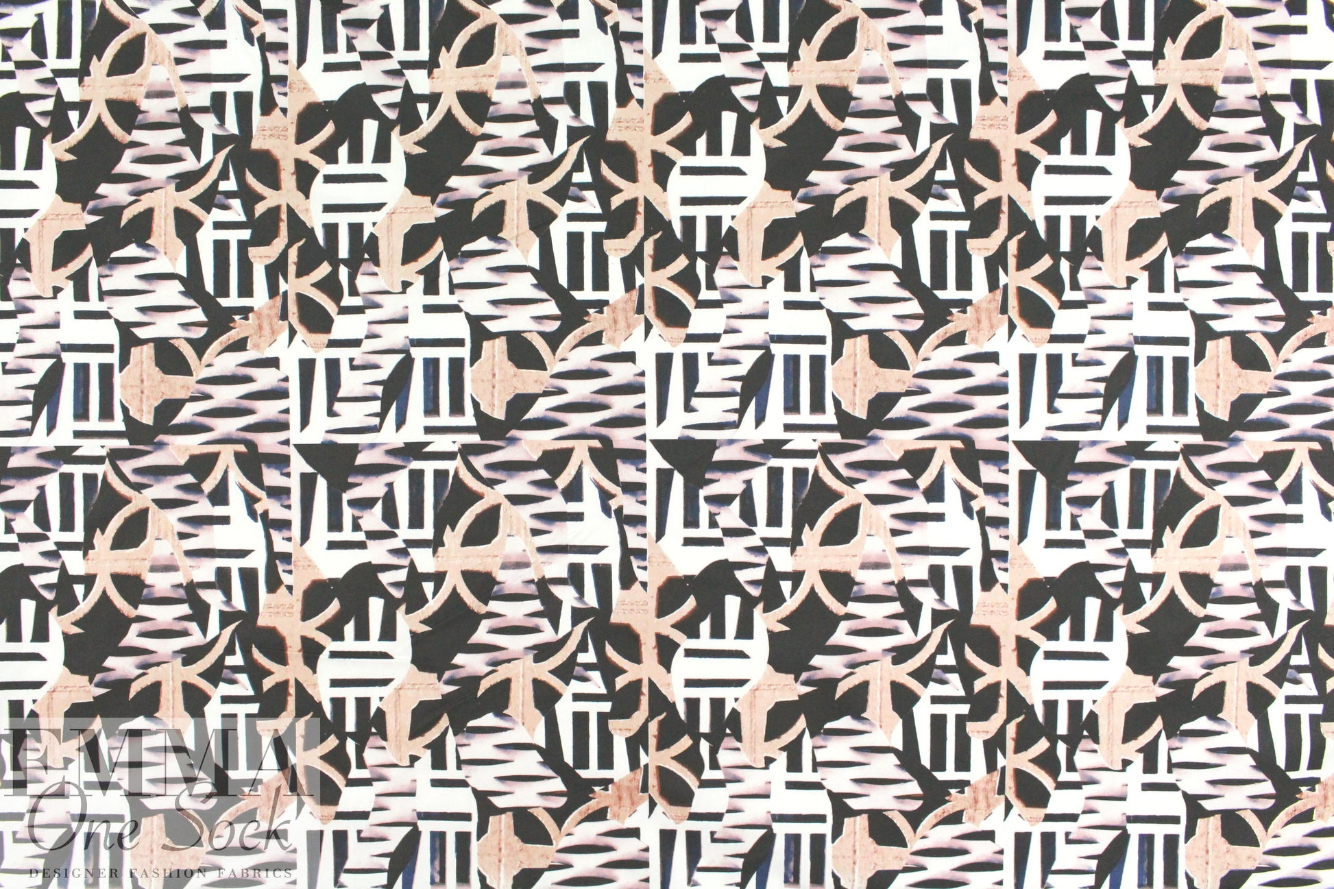 Italian edgy graphic cotton micro-twill woven