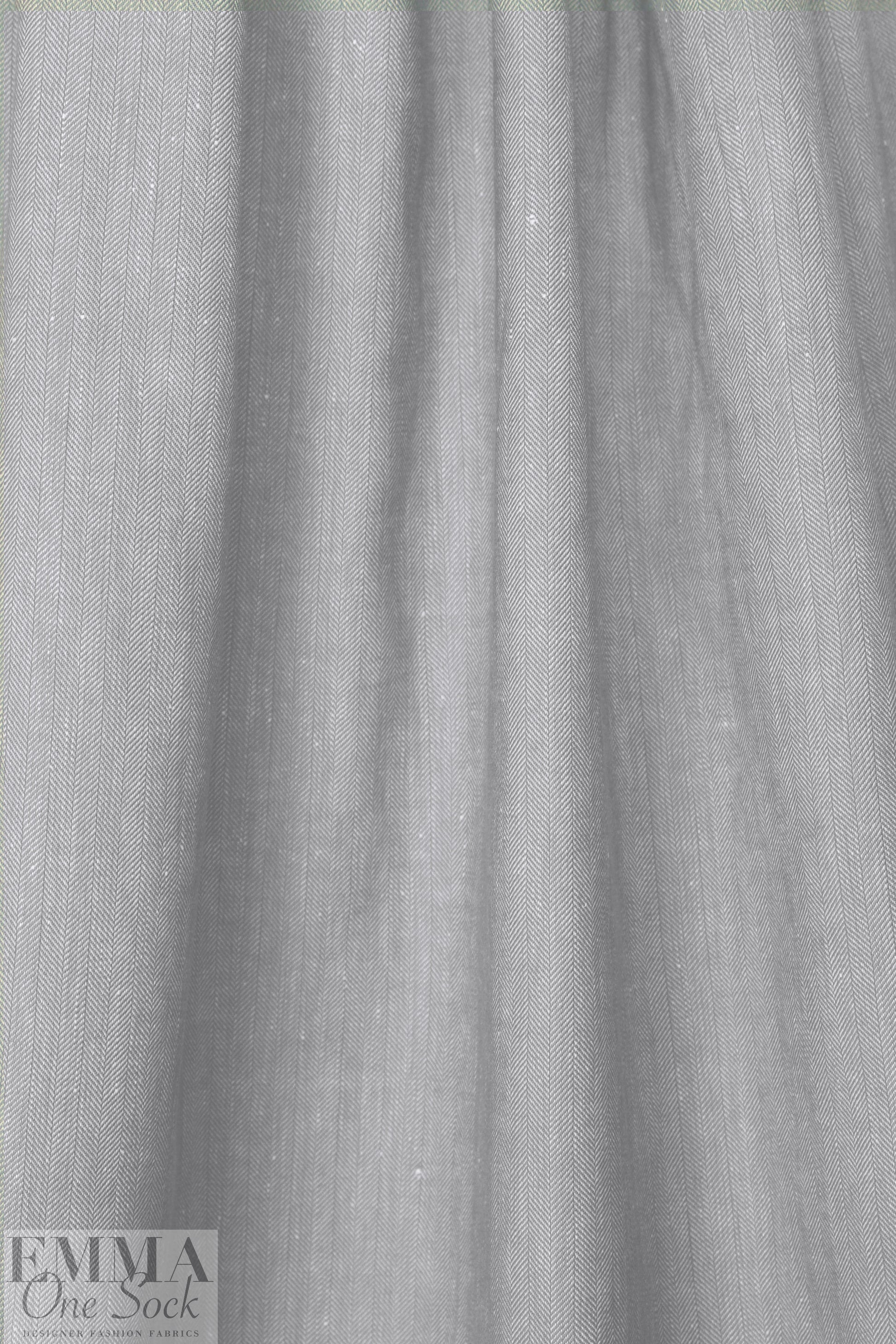 Italian cotton herringbone stretch woven - gray