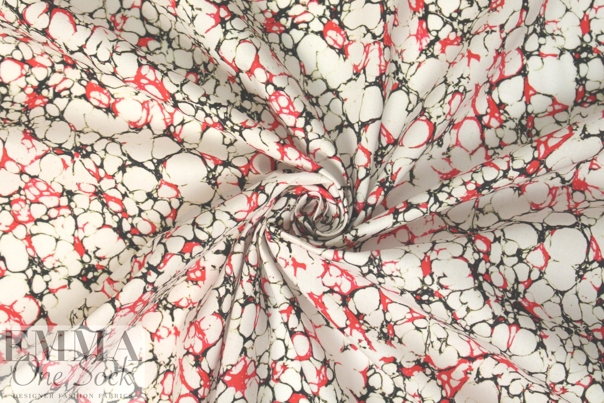 Italian marble graphic cotton stretch woven