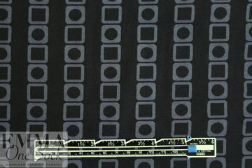 Italian vertical stretch geometric black/gray cotton woven