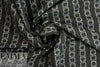 Italian vertical stretch geometric black/gray cotton woven 1.375 yd