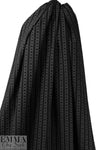 Italian vertical stretch geometric black/gray cotton woven 1.375 yd