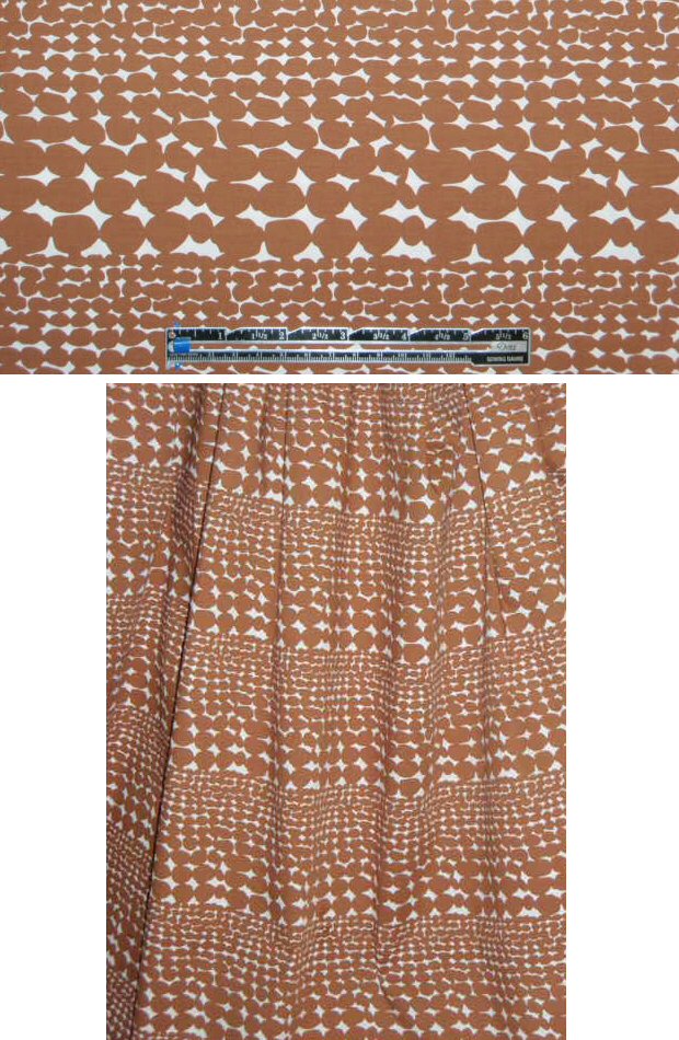Tahari sienna/white dot stretch cotton faille