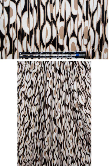 NY designer tan/black/white cotton/lycra woven