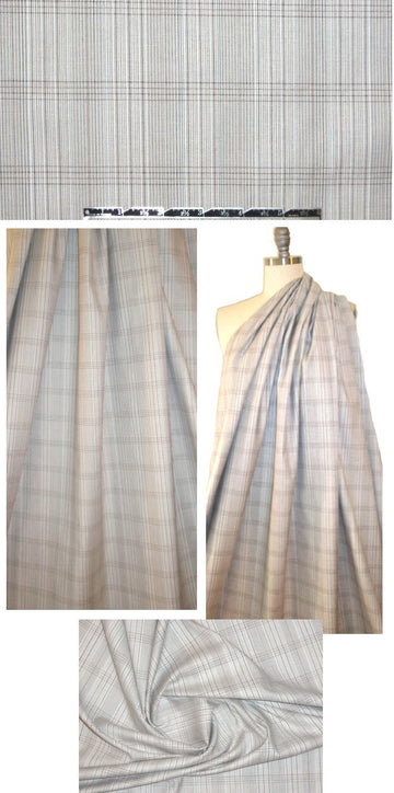 Italian yarn-dyed summery cotton stretch plaid 1.625 yds
