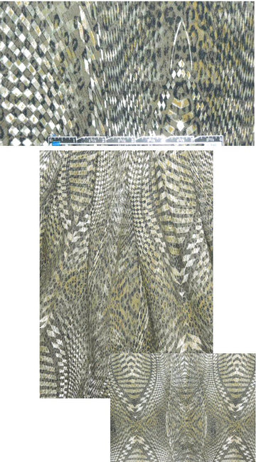 NY designer animal mosaic cotton stretch twill