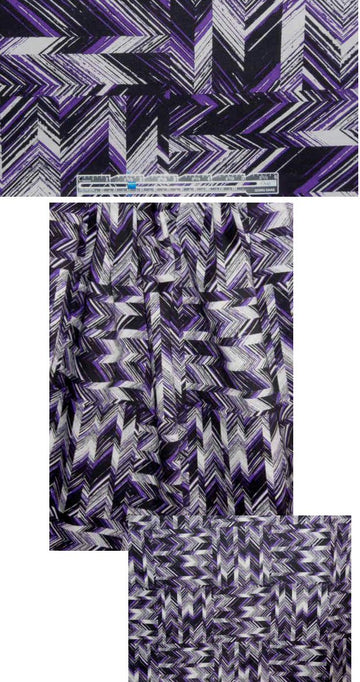 NY designer purple/gray graphic cotton/lycra woven