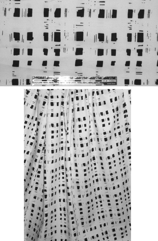 NY designer white/black 'basketweave' cotton/lycra woven