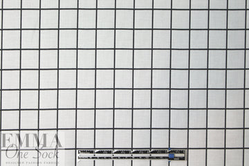 NY designer black/white grid reversible stretch jacquard