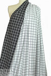 NY designer black/white grid reversible stretch jacquard 1.5 yd