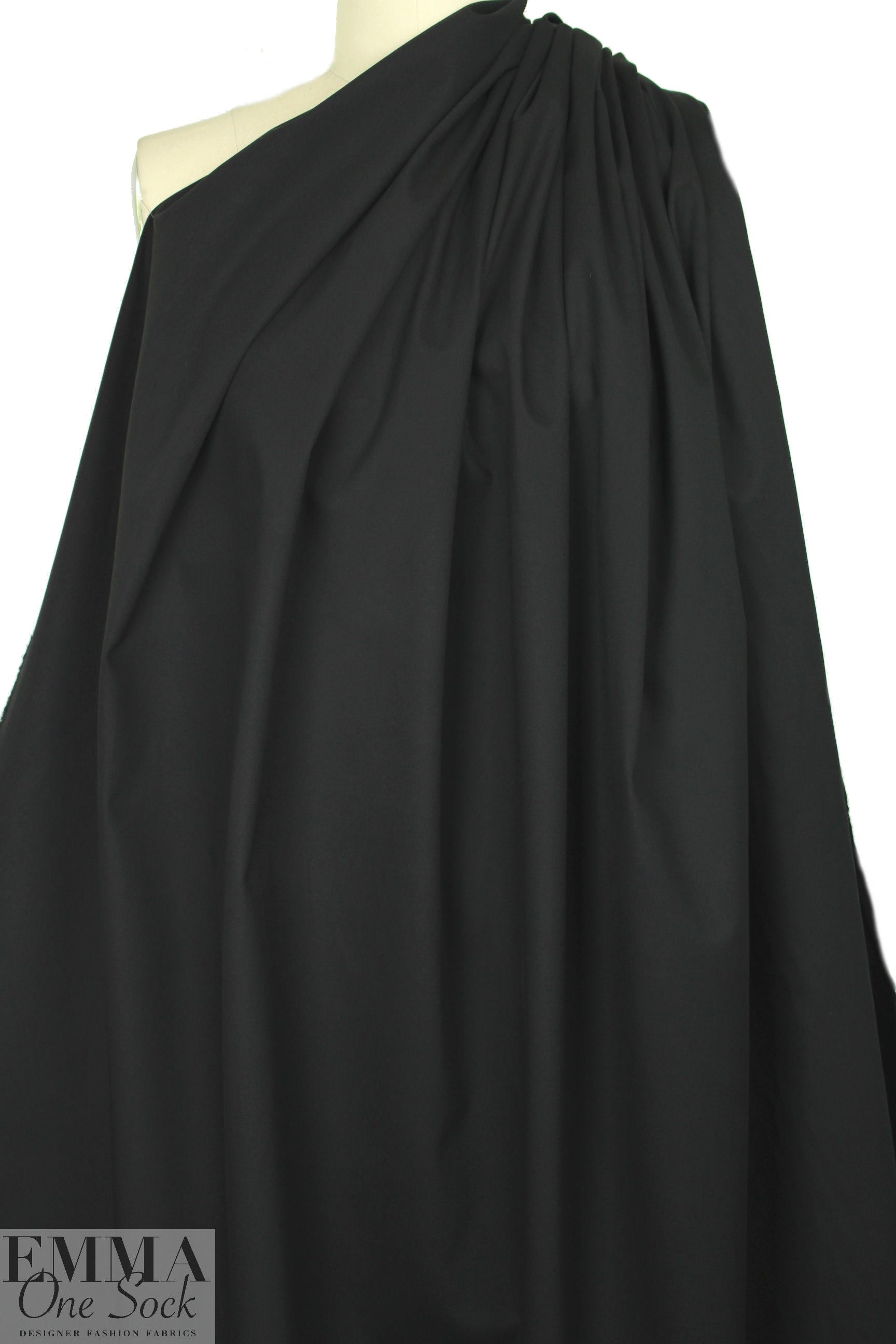 'Victoria' cotton sateen stretch woven - black 3 yd