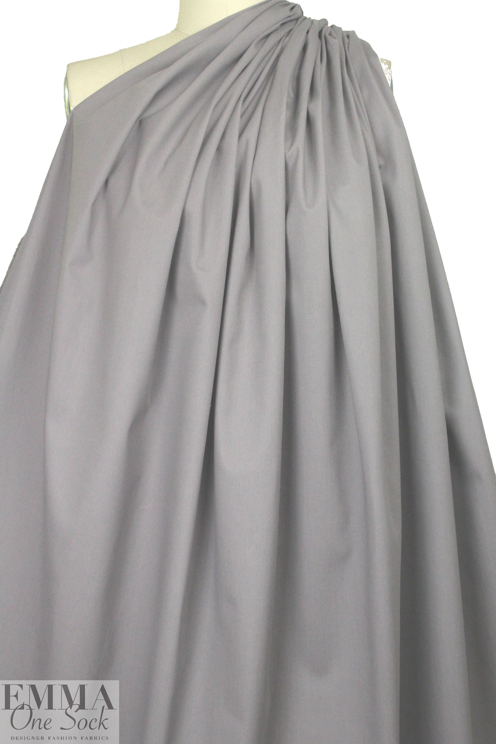 'Victoria' cotton sateen stretch woven - grey 2 yds Minor Flaw