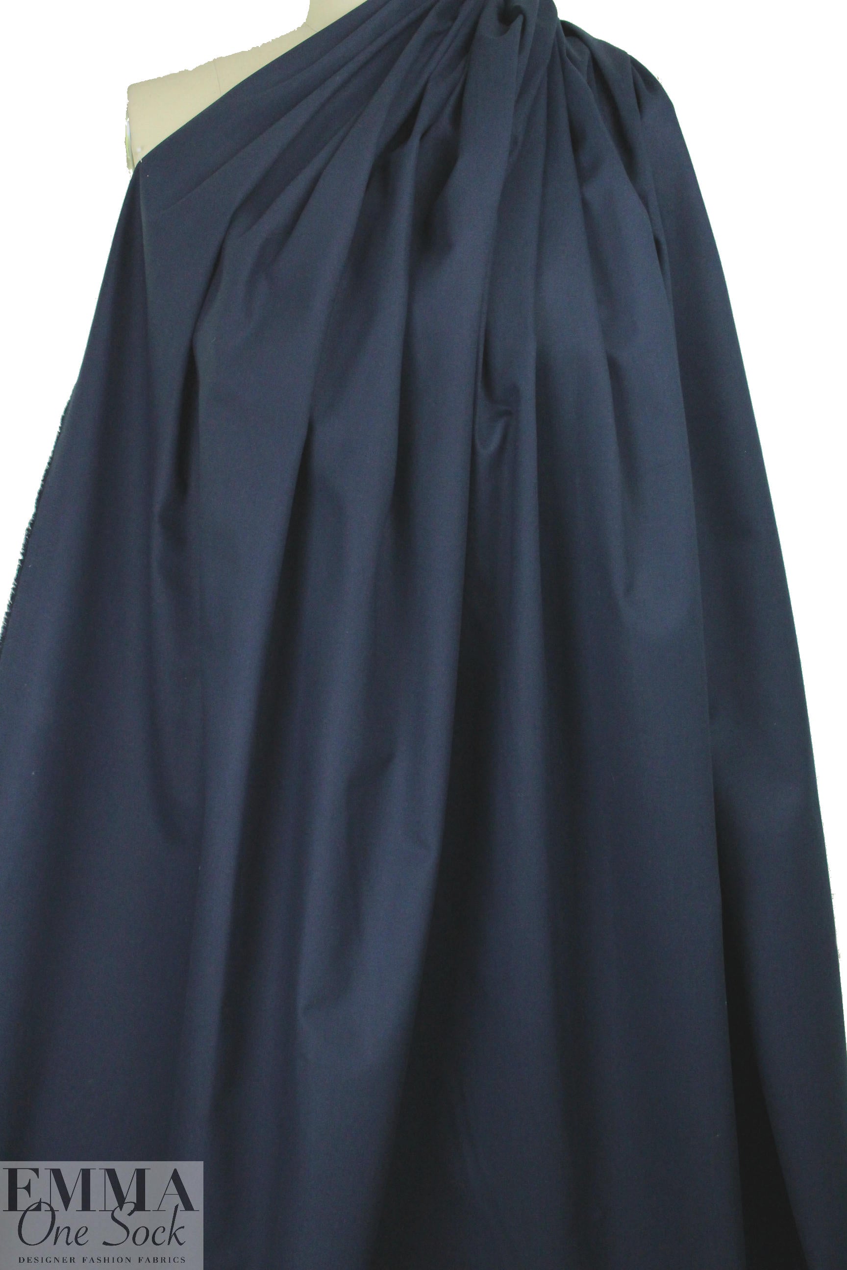 'Victoria' cotton sateen stretch woven - dk. navy 2.75 yd
