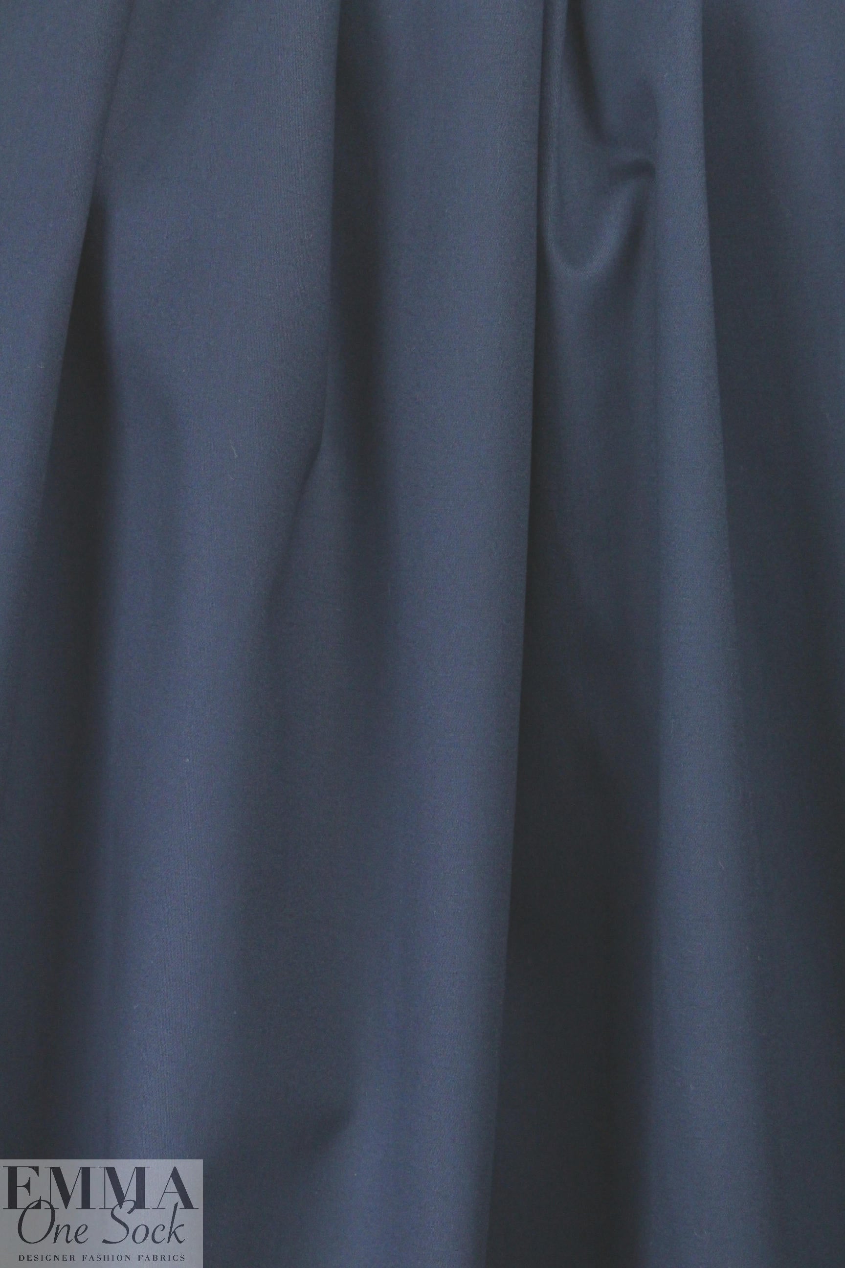 'Victoria' cotton sateen stretch woven - dk. navy
