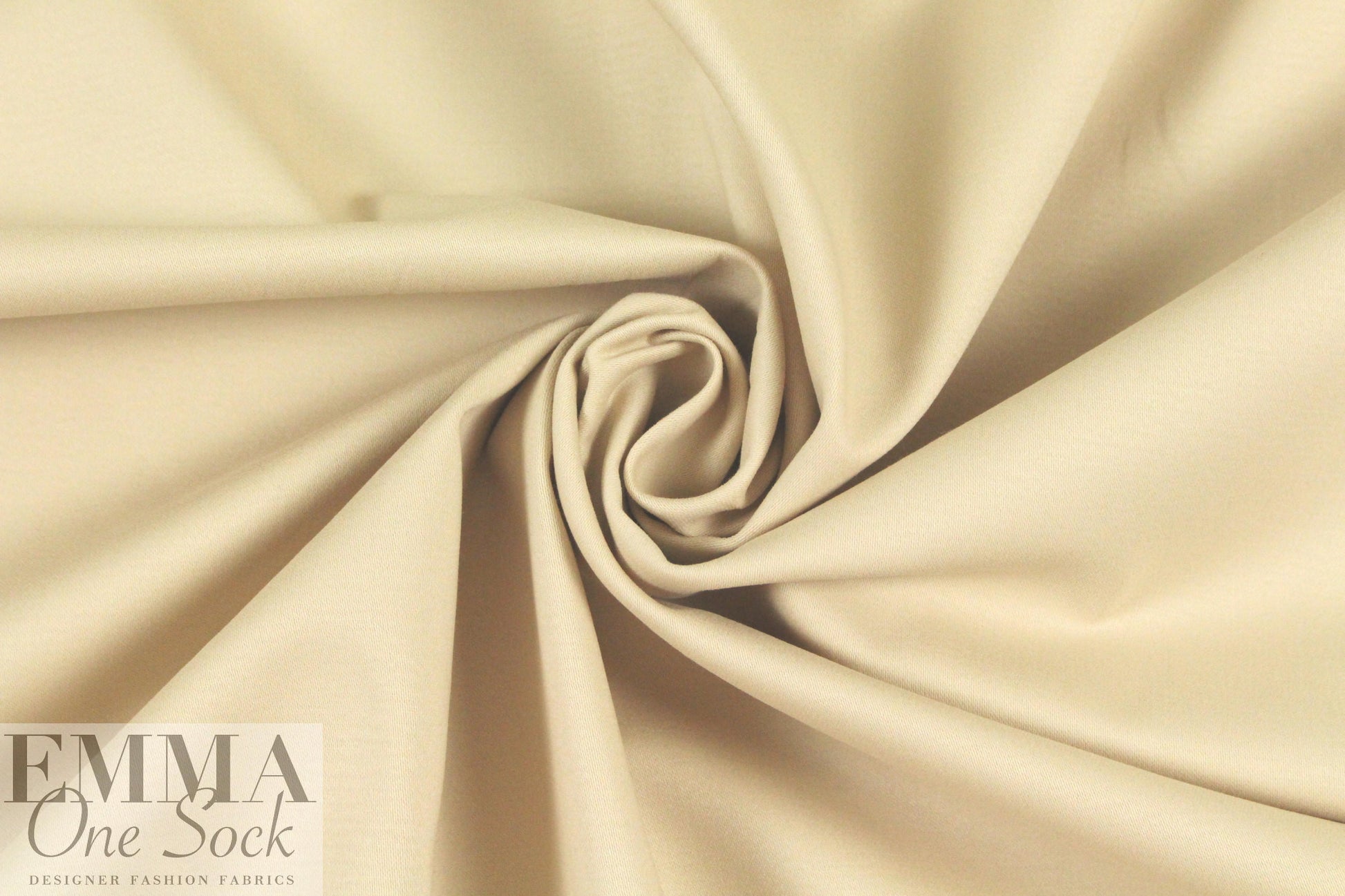 'Victoria' cotton sateen stretch woven - beige
