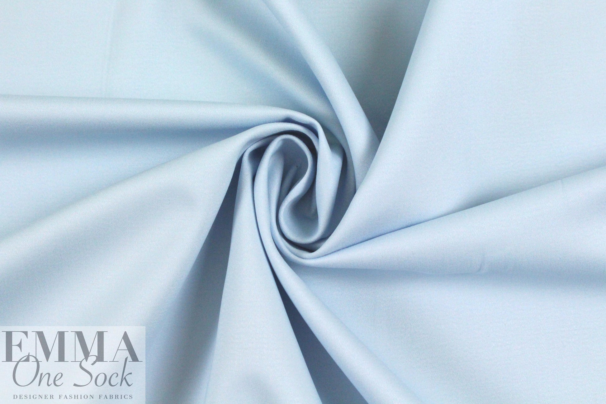 'Victoria' cotton sateen stretch woven - powder blue