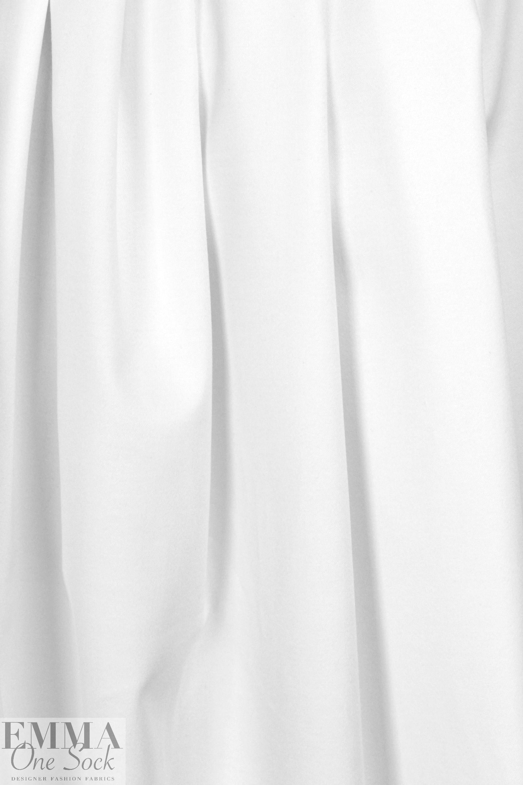 'Victoria' cotton sateen stretch woven - white 1.875 yd