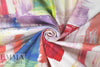 Italian painterly abstract stretch cotton twill