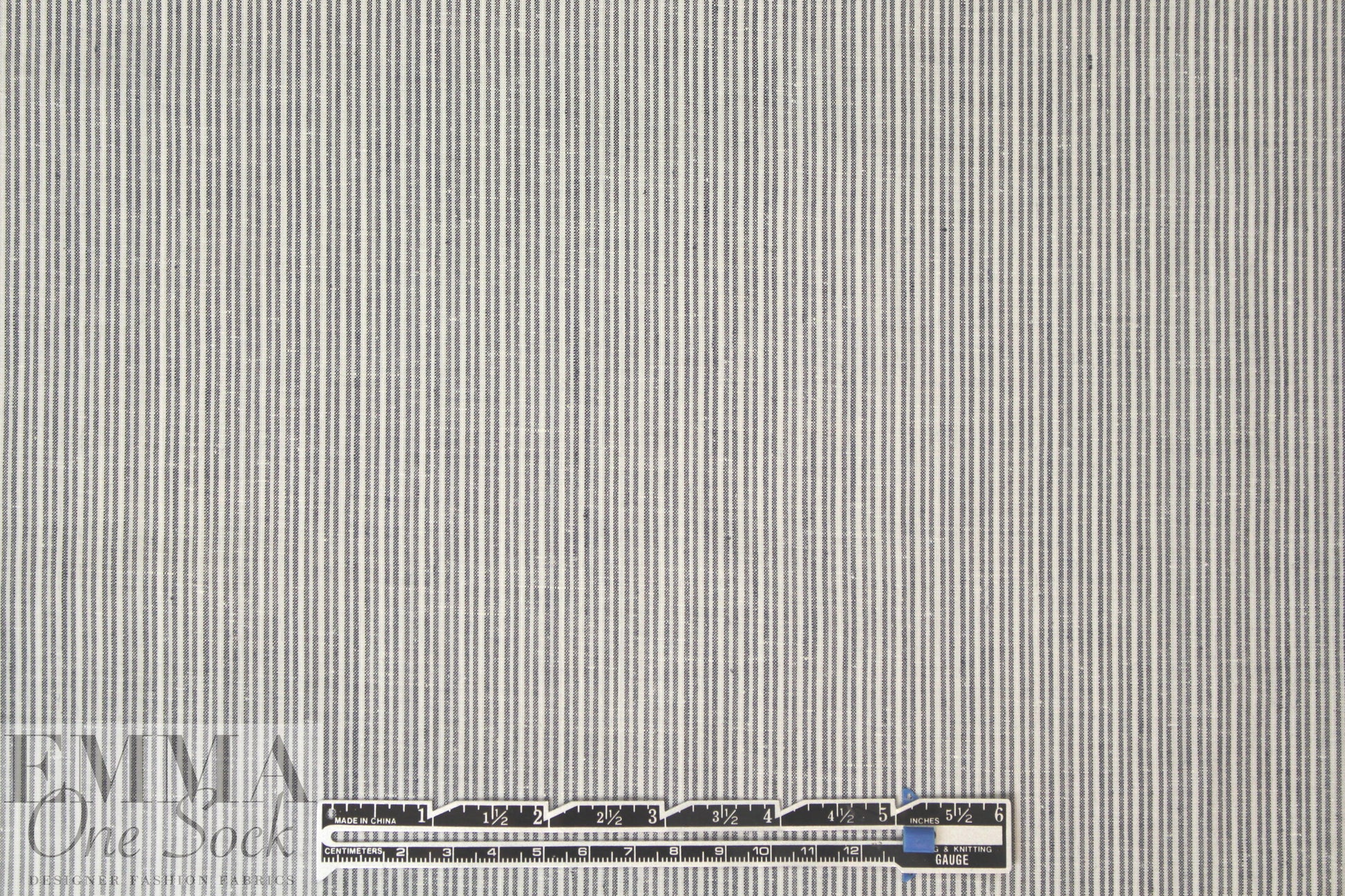 CA designer organic cotton striped shirting - gray/white 1 yard