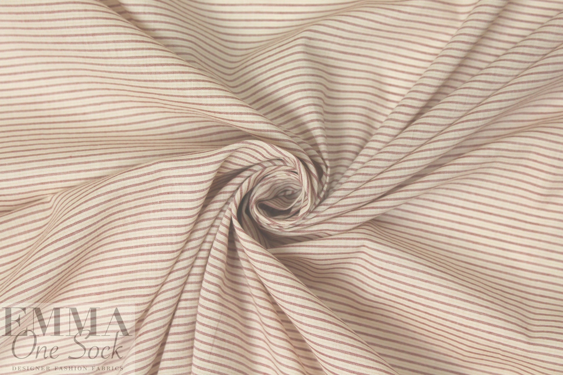 Italian all cotton yarn-dye stripe 2 - terra/beige