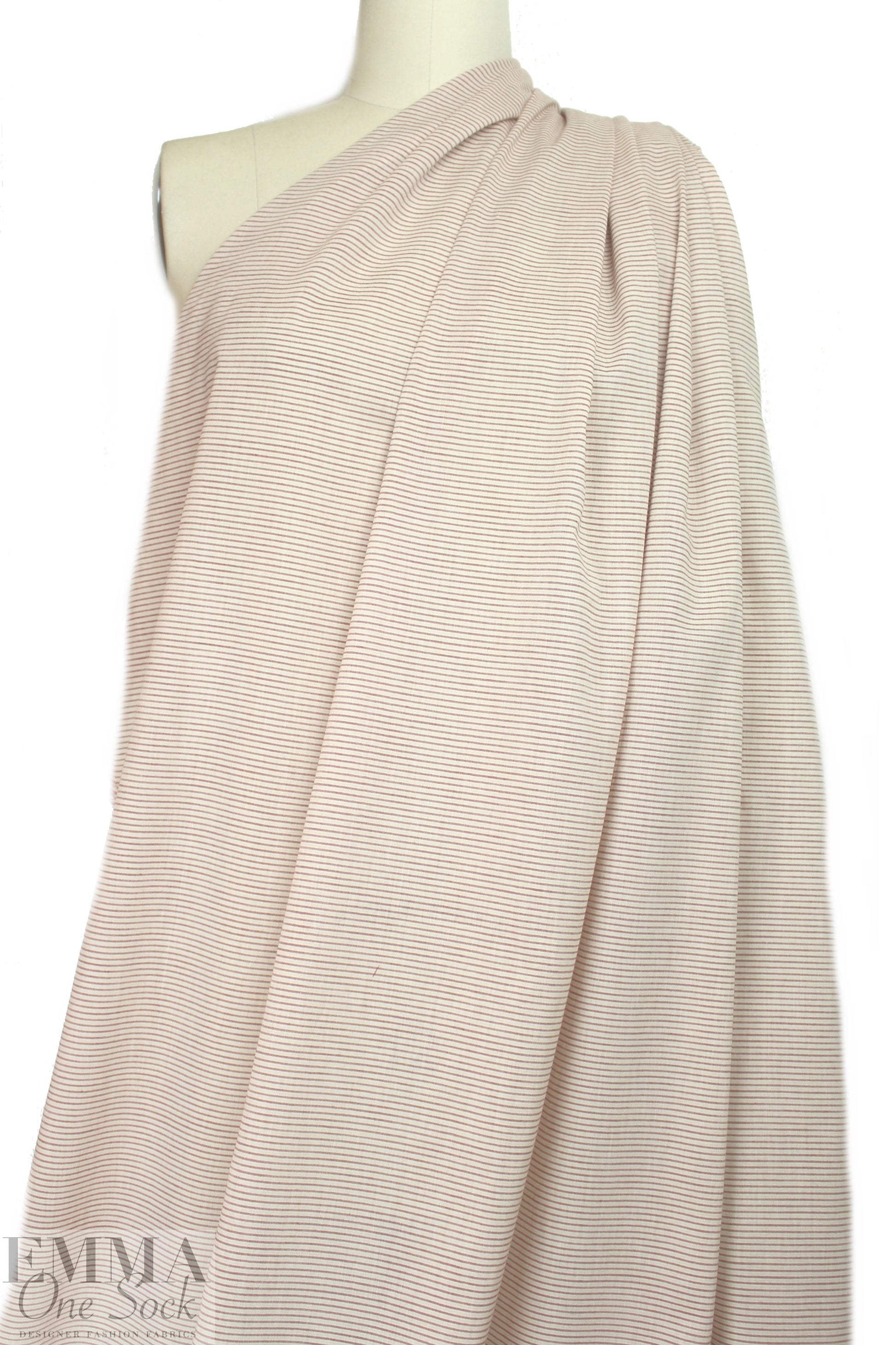 Italian all cotton yarn-dye stripe 2 - terra/beige  1.875 yd