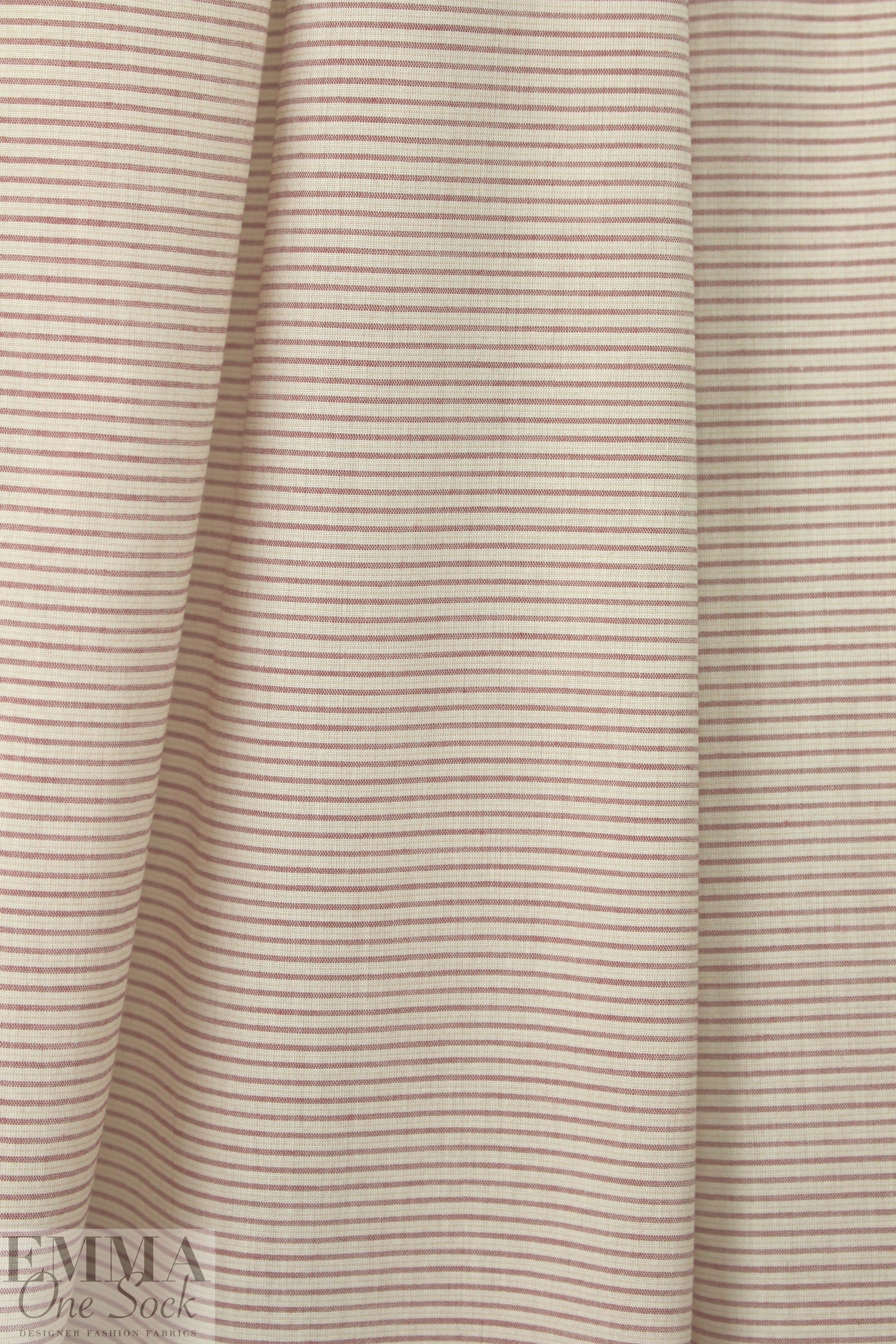 Italian all cotton yarn-dye stripe 2 - terra/beige  1.875 yd