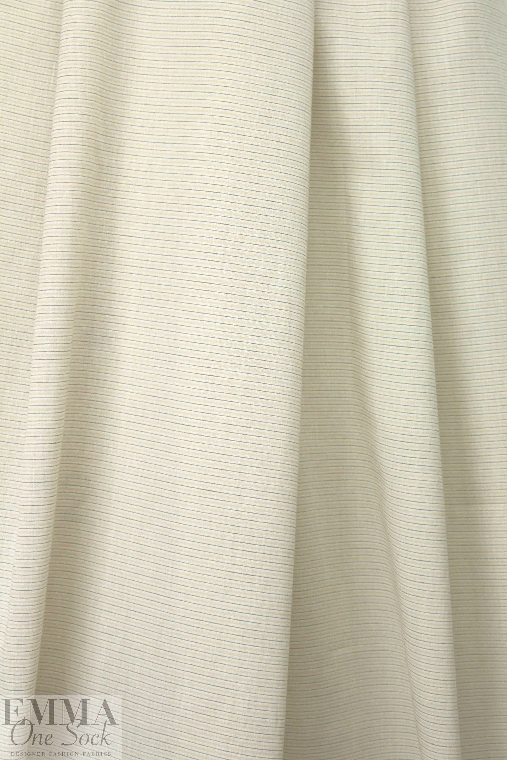 Italian cotton striped shirting - beige/black/white 2.25 yd
