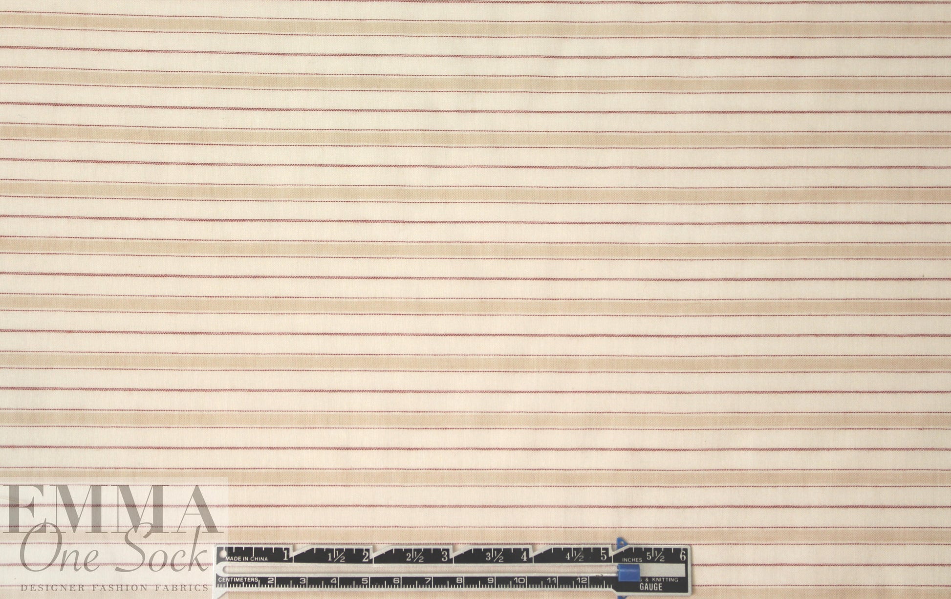 Italian all cotton yarn-dye stripe 1 - terra/beige