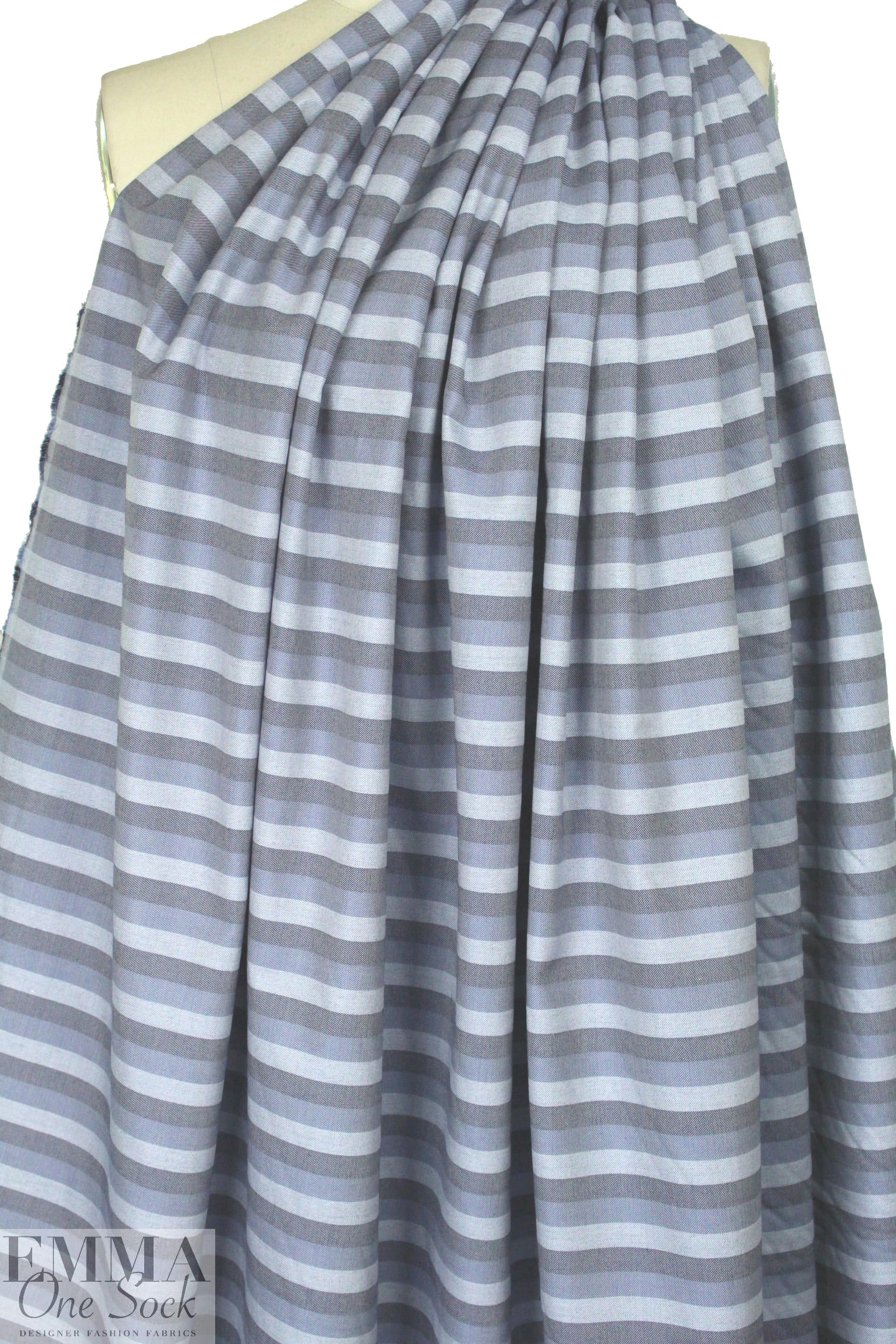 French denim stripe yarn-dyed cotton shirting
