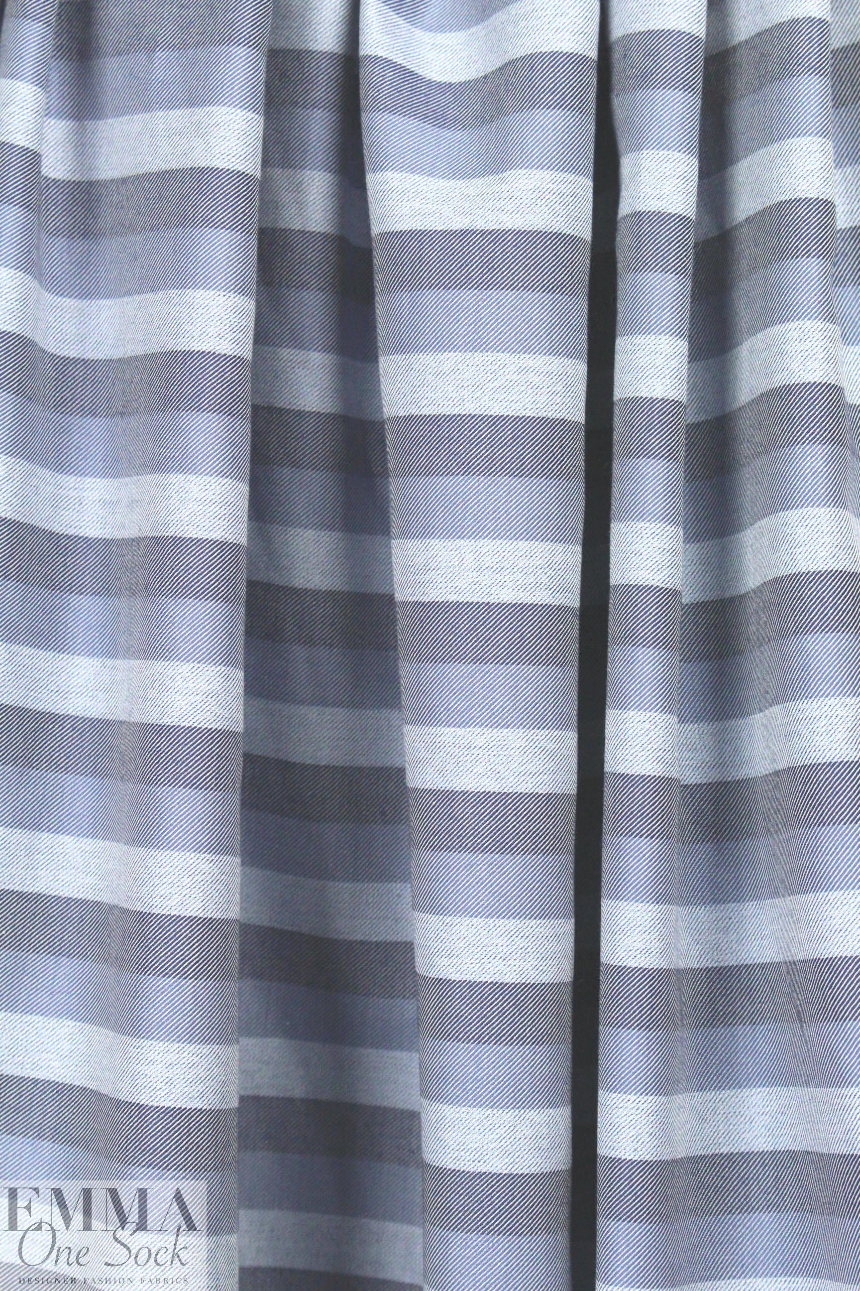 French denim stripe yarn-dyed cotton shirting
