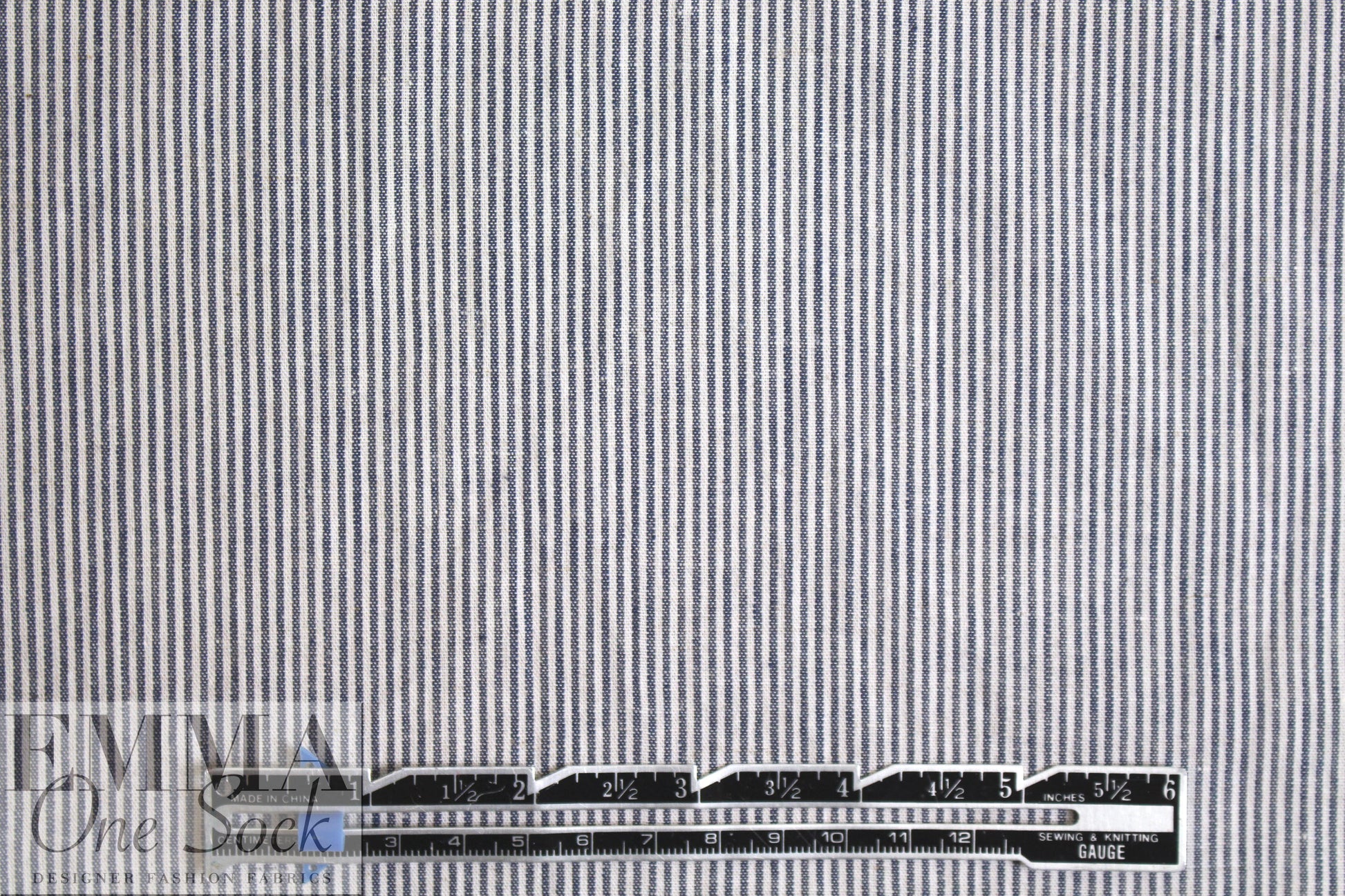 NY designer cotton striped shirting - gray/white 1.625 yd